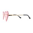 thumbnail image 3 of Womens Rimless Unique Laced Edge Heart Shape Retro Sunglasses Gold Pink, 3 of 4