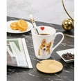 thumbnail image 6 of Pet Portrait White Porcelain Water Cup with Lid & Spoon - I Love Corgis, 6 of 7