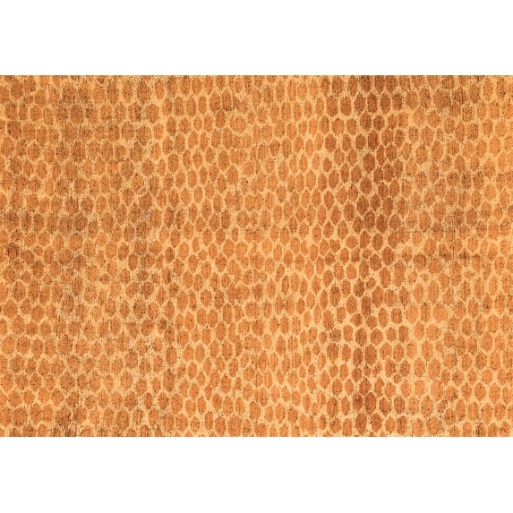 Ahgly Company Indoor Rectangle Abstract Orange Modern Area Rugs, 7' x 10'