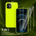 thumbnail image 3 of [5 in 1] Designed for iPhone 12 Case, for iPhone 12 Pro Case, with 2 Screen Protectors + 2 Camera Lens Protectors, Shockproof Silicone Case with Microfiber Lining,Fluorescent Green, 3 of 11