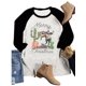 thumbnail image 5 of sweethay Camiseta de manga 3/4 para mujer, blusas de verano con estampado gráfico de letras informales, atuendos superiores para niñas, negro, S Prendas para la parte del cuerpo Negro SG sweethay AP003799-04, 5 of 5
