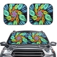 thumbnail image 2 of Haiem Hippie Style Windshield Sun Shade: Universal Foldable 2-Piece Car Front Window Sunshade - Blocks Uv Rays, And Reduces Heat,Essential Car Accessory Small, 2 of 7