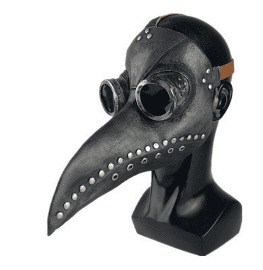 Steampunk Plague Doctor Mask Gothic PU Leather Black Bird Mask Halloween Costume Props 