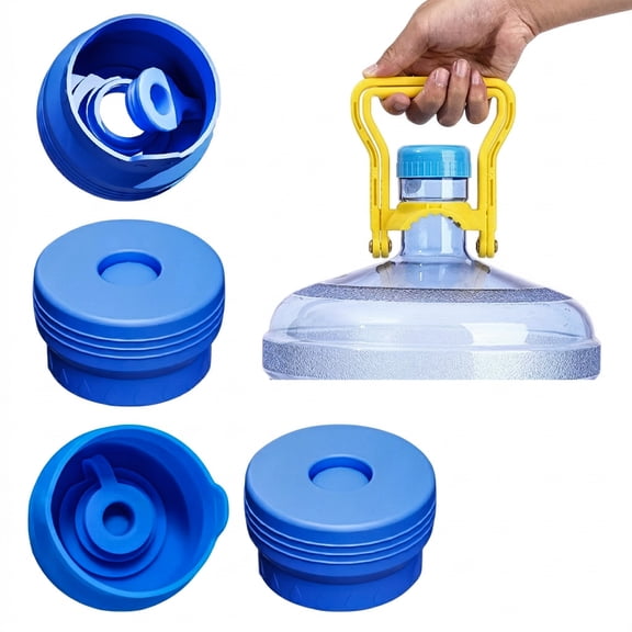 4 Pack 4 Gallon Water Jug Caps Silicone Reusable Non-Spill Replacement Bottle Caps 55mm