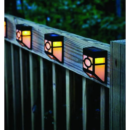 Pack of 4 Solar Powered Outdoor Landscape Warm Light for Garden Yard Fence