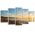 thumbnail image 2 of Ocean Shore au Lever du Soleil avec Rochers - Uvre d'Art Moderne sur Toile, 2 of 3