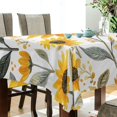 thumbnail image 5 of Yayeee Tablecloths 60" x 60" Rectangle Wrinkle Resistant Party Table Cover, White Watercolor Sunflowers, 5 of 8