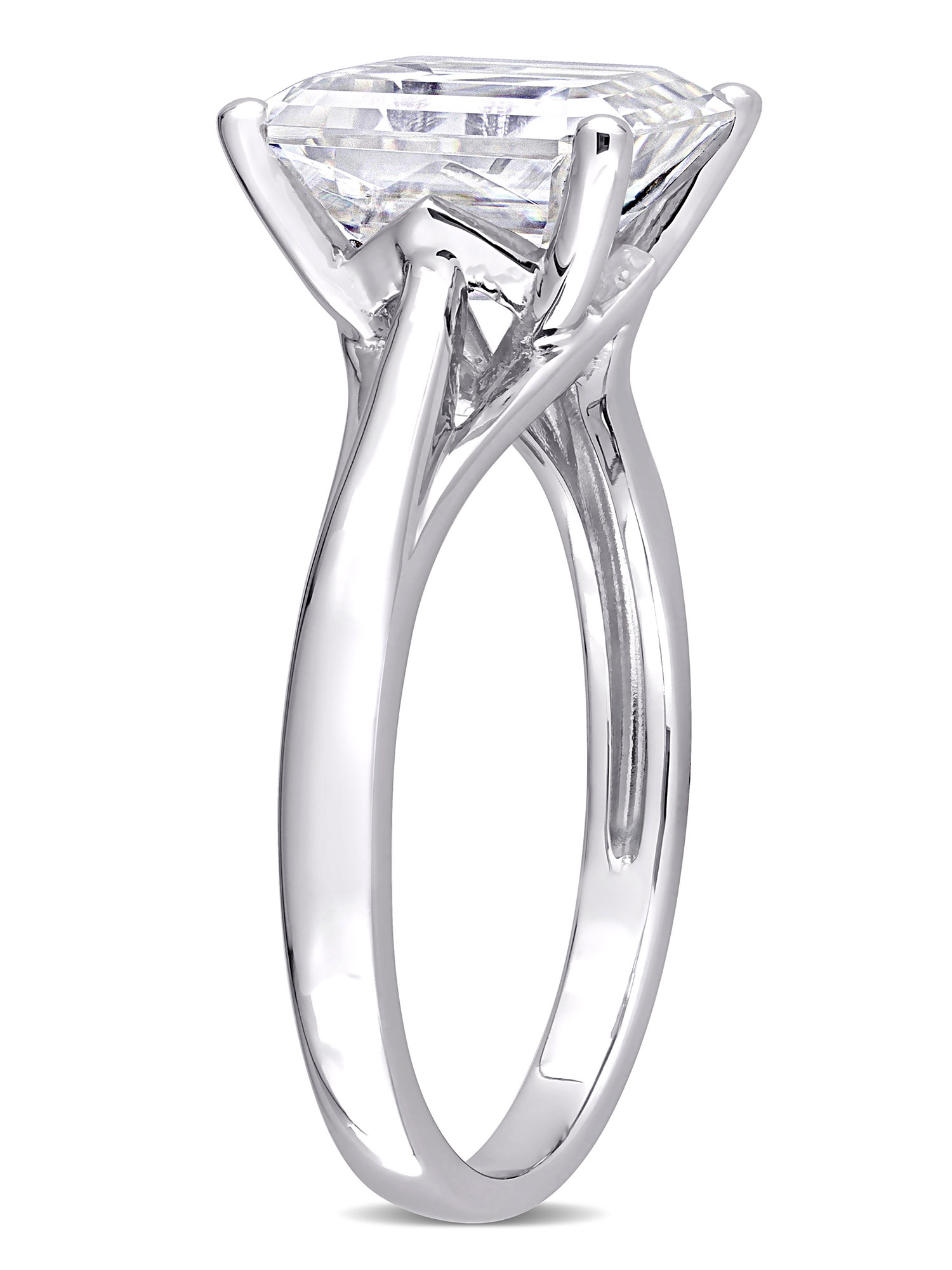 Everly Women's Created Moissanite 10K White Gold Engagement Ring