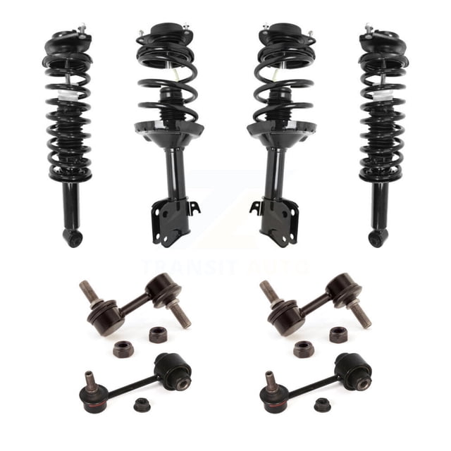 Transit Auto Front Rear Complete suspension Strut & TOR sway Bar Link Kit (8Pc) for Car 2009-2013 Subaru Forester Excludes Turbocharged - Left Right Side (Driver Passenger) KSS-107809