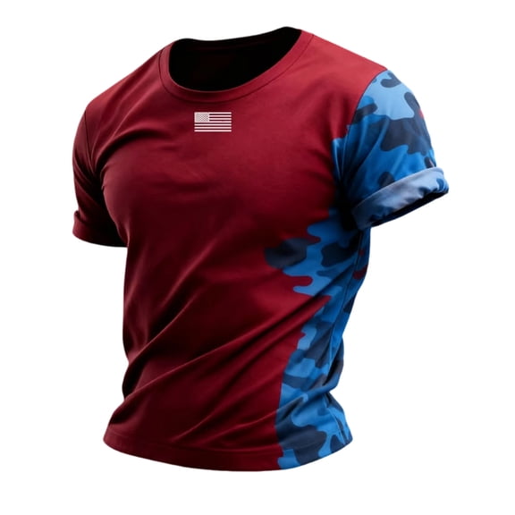 WERYOUNG Men's T-Shirts Patriotic Graphic T Shirt Casual Short Sleeve Tees For Independence Day Holiday Celebration Versatile Tops