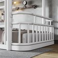 thumbnail image 5 of Leumius Twin XL over Twin XL Bunk Bed Frame with Ladders & Guardrails, Upgraded Round-Pipe Metal Frame, Stylish & Versatile for Any Room,White, 5 of 9