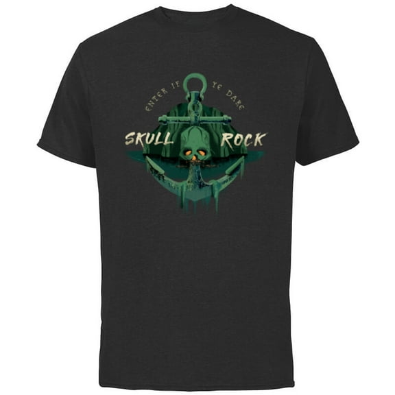 Disney Peter Pan & Wendy Skull Rock Enter if Ye Dare Disney+ - Short Sleeve Cotton T-Shirt for Adults - Customized-Black