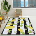 thumbnail image 3 of Coolnut 5'3" x 4' (63 x 48 in) Area Rug, Lemons On Black White Stripes Nursery Rug Floor Mat Kids Playing Mat for Living Room Bedroom, 3 of 6