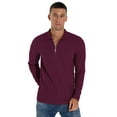 thumbnail image 5 of GIRUNS Men's Polo Shirts Waffle Knit Long Sleeve Quarter Zipper Polo T Shirt Casual Tee, 5 of 6