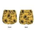 thumbnail image 3 of Yiaed Autumn Sunflower Print Women's Running Shorts with Liner 3 Zipper Pockets Elastic Workout Athletic Gym Yoga Shorts-X-Large, 3 of 7