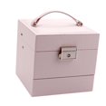thumbnail image 1 of Caja de joyería, soporte para exhibir joyas, estuche grande de almacenamiento de joyas de cuero PU para Rosado, 1 of 9