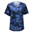 thumbnail image 3 of Blusa de manga corta con cuello en V y estampado informal para mujer Fridja  hjk4489, 3 of 4