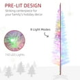 thumbnail image 3 of Christmas Trees HOMCOM 5ft Tall Pencil Prelit Artificial Christmas Tree Holiday Décor with 250 Colorful Surface Branches, 150 Colorful LED Lights, White,Artificial Christmas Trees, 3 of 9