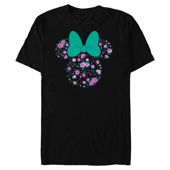 Disney Minnie Mouse June Birth Month Birthstone & Flowers - Short Sleeve Blended T-Shirt for Adults - Customized-Black