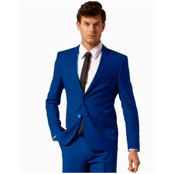 Mens Colorful Kids Sizes 2 Button Style Jacket Dress Cheap Priced Business Suit Perfect For Toddler Wedding Attire Outfits Clearance Sale For Men & Plus Pants Royal Blue ( Light