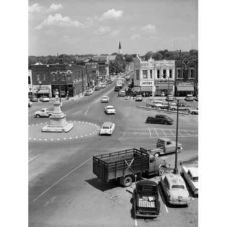 1950s Main Street of Small Town America Town Square Lebanon Tennessee Print Wall