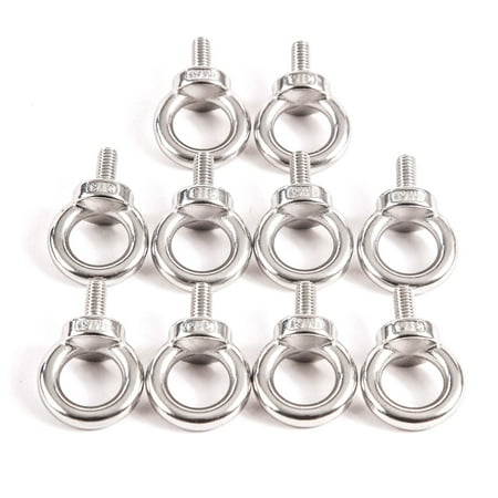 

Red Hound Auto 10 Stainless Steel DIN 580 Machine Shoulder Lifting Eye Bolt M6 316SS Marine 6mm