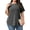 1 Dark Grey, variant on Womens Plus Size Tops Crewneck Short Sleeve Shirts Casual Loose Tunic Tops Curved Hem Summer Blouses