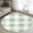 Sage Green, variant on Beige Plaid Round Rug 3Ft, Non Slip Circle Area Rug for Bedroom, Spring Summer Farmhouse Buffalo Checkered Washable Low Pile Indoor Floor Carpet Door Mat for Bathroom Kitchen Entryway Nursery