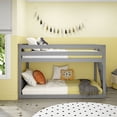 thumbnail image 2 of Max & Lily Solid Wood Twin over Twin Low Bunk Bed with Ladder on End For Kids, Grey, 2 of 13