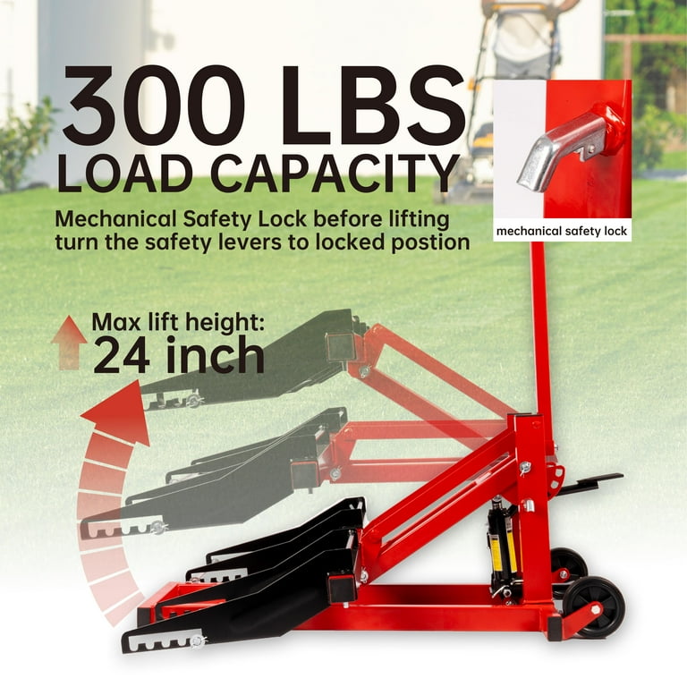 Maxority, Riding Lift Jack, 300lb Capacity, Adjustable, Safety Maxority, Riding Lift Jack, 300lb Capacity, Adjustable, Safety