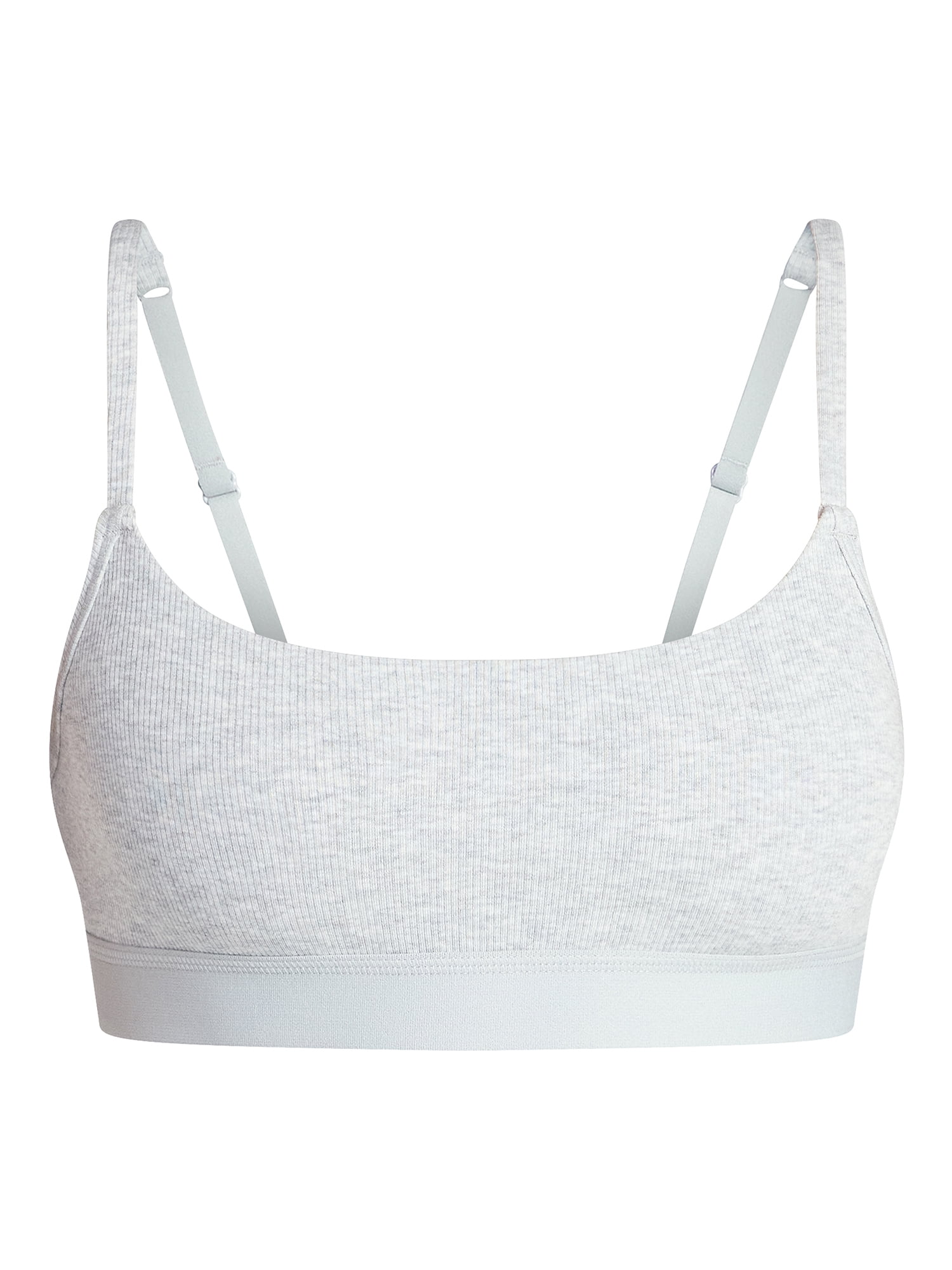 No Boundaries Cotton Rib Scoop Bra, Women's XS-XXXL