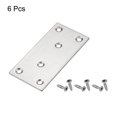thumbnail image 4 of Uxcell 100 x 50 x 2mm Stainless Steel Flat Straight Brace Repair Plate 6 Pcs, 4 of 5