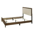 thumbnail image 5 of Beautiful Brown Cherry Finish 4Pc Full Size Upholstered HB Panel Bed Set Wooden Bedroom Furniture, 5 of 7