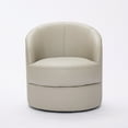 thumbnail image 5 of Noble House Leather Swivel Accent Chair, 360° Spin Mid-Century Modern Lounge Chair for Living Room, Cream, 5 of 6