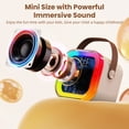 thumbnail image 3 of Bocina JYX, Bocina Bluetooth Portátil con 2 Micrófonos Inalámbricos, Luces RGB, Altavoz Bluetooth Compatible con Entrada TF/AUX y voz Mágica Divertida, 3 of 9