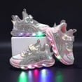 thumbnail image 2 of Zapatillas de deporte informales Led para niñas, zapatos de exterior con estampado de princesa Elsa, zapatos antideslizantes iluminados para primavera, 2 of 5
