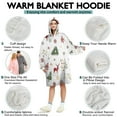 thumbnail image 5 of Wearable Oversized Blanket,White Christmas Reindeer Pattern Wearable Blanket Hoodie for Adults,Cozy Hooded Blankets with Super Pockets,Super Warm Fuzzy Pullover for Women & Men, 5 of 6