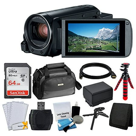 Canon Focus Screen (Canon VIXIA HF R80 Camcorder + Canon SC-A80 Soft Case + Sandisk 64GB Memory Card + Extra BP-727 Battery Pack + Flexible, Wrapable Tripod + USB Card Reader + Screen)