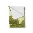 thumbnail image 2 of Olive Green Soft Flannel Fleece Throw Blanket, Japanese Tree in Jungle Abstract Nature in Summer Season, Cozy Plush for Indoor and Outdoor Use, 70" x 90", Pale Yellow Olive Green, by Ambesonne, 2 of 5