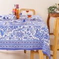 thumbnail image 5 of Hand Block Printed Table Cover - Exquisite Design, Premium Cotton Fabric, Perfect for Dining and Decor, Dining Table Linen Color Midnight Blue 12 Seater 72 x 135 Inches Rectangle, 5 of 7