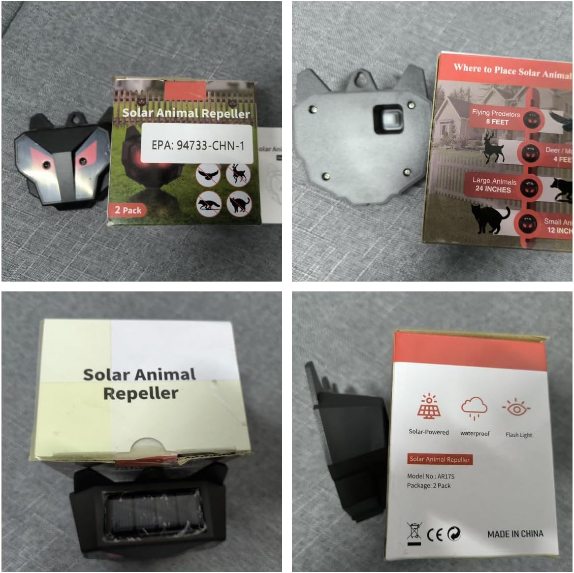 8 Pack 2025 Solar Nocturnal Animal Repeller Coyote Deterrent Predator Lights for Chicken Coop Farm Yard