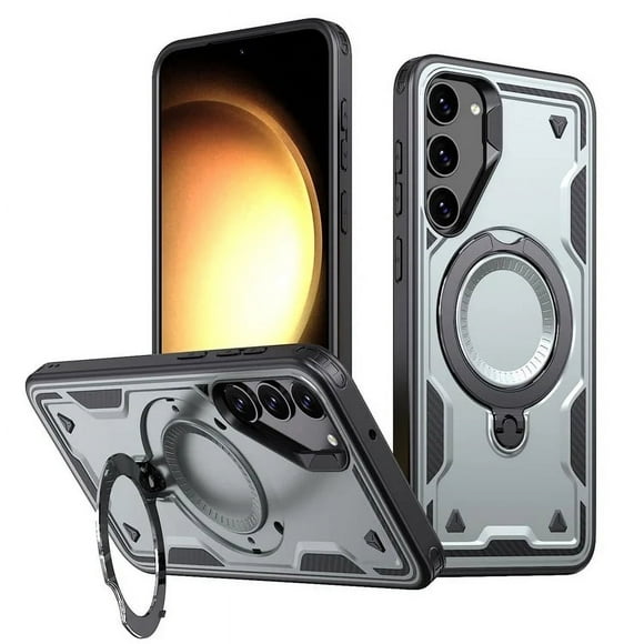 [PST] Samsung Galaxy A35 / A55 Ring Case, Shockproof Magsafe Compatible Kickstand Back Cover with Ring Stand