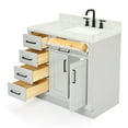 thumbnail image 6 of Ariel Hepburn 37 In. Right Offset Rectangle Sink Vanity With 1.5 In. Carrara White Countertop In Grey, 6 of 9