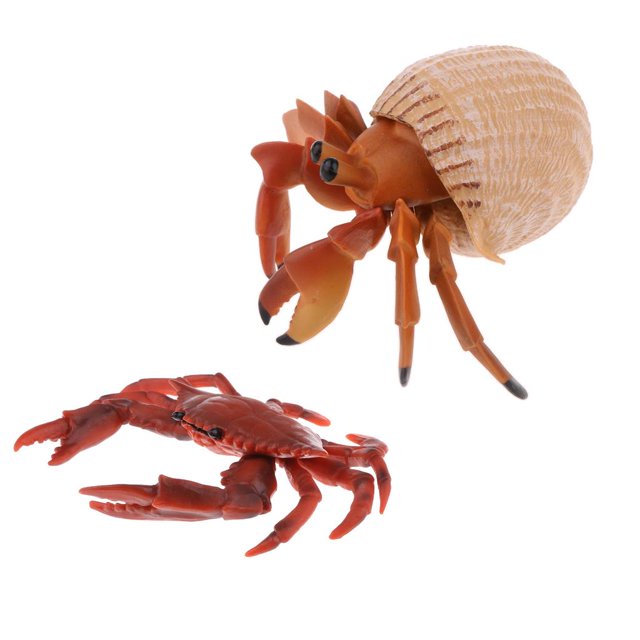 2 Unidades Simulación Animal Y Cangrejo Rojo Artesanía Cómoda Para La Decoración para hogar Decoración De Escritori Baoblaze Juguete de figura animal realista