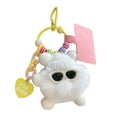 thumbnail image 2 of Cute Plush Keychain with Knit Hat & Sunglasses, Soft Charm for Backpacks and Keys, 2 of 7