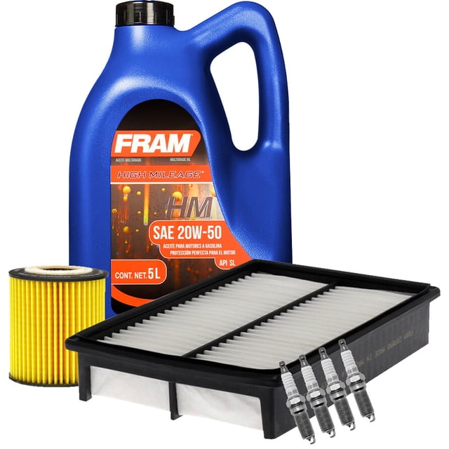 Kit De Afinación Con Aceite 20W50 Mineral, Bujías Iridio, Filtro De Aire Y Filtro De Aceite 7 Piezas Compatible con Mazda 5 L4 2.3L DE 2008 A 2010
