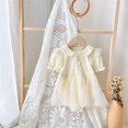 thumbnail image 3 of Gibobby Mameluco niña Mono de verano para niña recién nacida, vestido de malla con margaritas, ropa para gatear, ropa para pedos, ropa para exteriores para el(Beige, 2-3 Años), 3 of 5