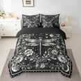 thumbnail image 2 of Homewish Flying Dragonfly Bedding Comforter Set 7-Piece for Teenagers Female Men Women,Bohemian Floral Flowers King Bedding Sets,Galaxy Universe Stars Print Ultra Soft Bed Sheets, 2 of 8