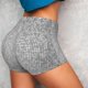 thumbnail image 4 of Fotbe Silver Mosaic Shorts Sin Costuras – Shorts Deportivos de Cintura Alta para Mujer, Elásticos para Gimnasio, Yoga, Running o Ciclismo-XX-Large, 4 of 8