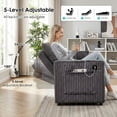 thumbnail image 5 of 65in Sleeper Sofa Bed, Convertible Pull Out Couch with Small Table, USB Ports, Cup Holders & 5-Level Adjustable Backrest, 3 in 1 Corduroy Loveseat Sofa for Living Room, Bedroom, Apartment (Gray), 5 of 7